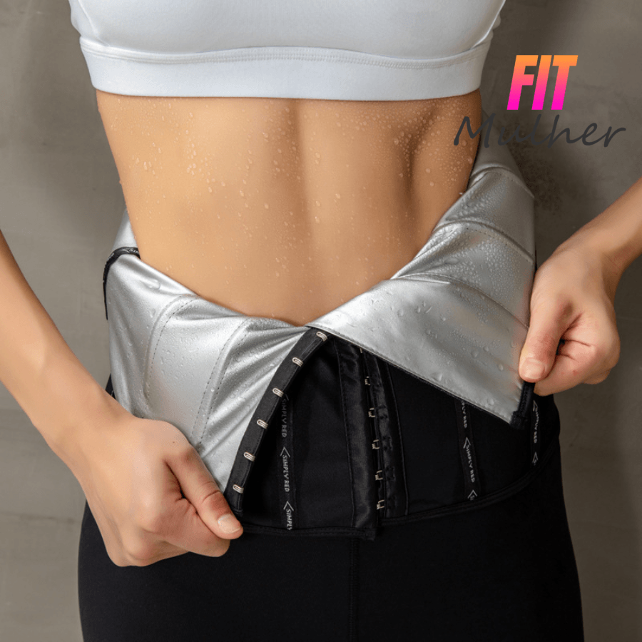 Cinta Modeladora Efeito Sauna - FIT MULHER Modela Cintura, Queima Calorias, Barbatanas de Aço