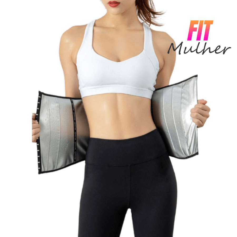 Cinta Modeladora Efeito Sauna - FIT MULHER Modela Cintura, Queima Calorias, Barbatanas de Aço